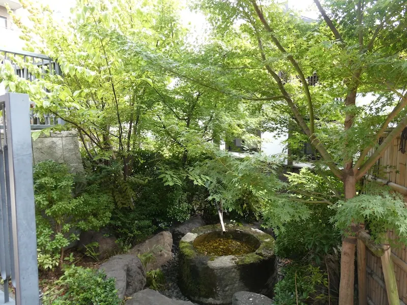 池田山公園のししおどしと水辺