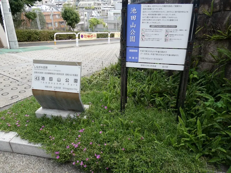 池田山公園の入口付近の坂道