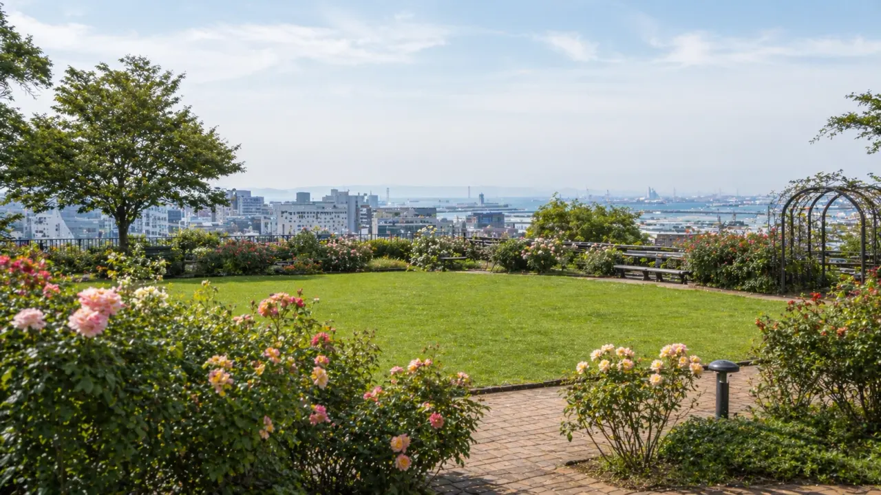 アメリカ山公園で、元町と山手の間にある芝生とバラの静けさを味わう散歩を紹介。駅直結の立体都市公園で、展望園地と小庭園をどう使うと落ち着きやすいかを1時間感覚でまとめます。