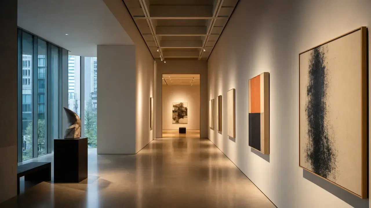 京橋の都市型美術館と展示室の静けさをイメージしたカバー画像