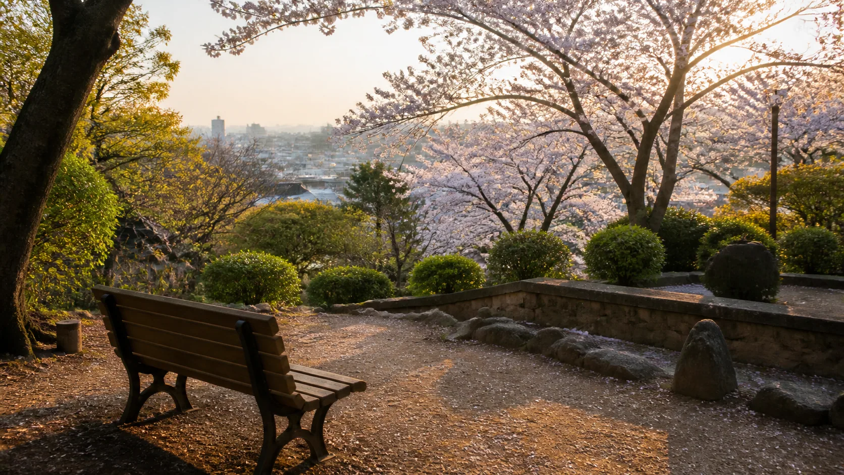 夕方の公園ベンチで余韻を整える時間のイメージ