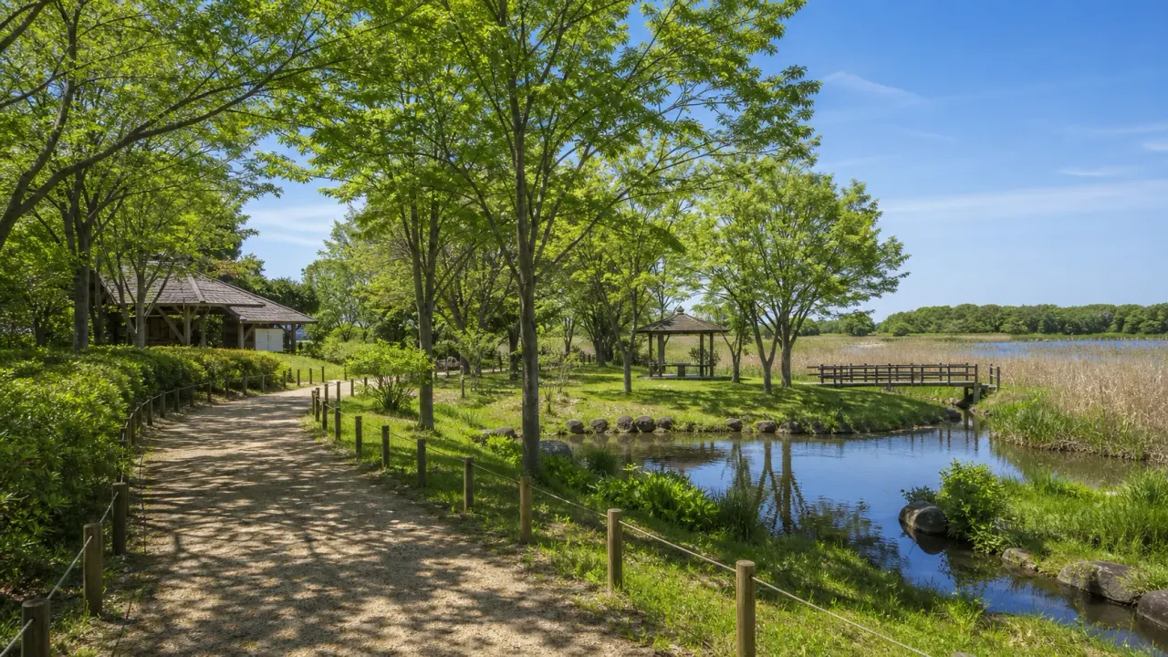 茨城県常総市の水海道あすなろの里で、自然観察、園路、菅生沼周辺の水辺を楽しむ散歩ガイド。体験施設と自然の余白を合わせて歩く日帰りコースです。