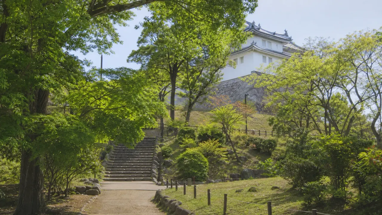 亥鼻公園の緑と石段、城郭風の千葉市立郷土博物館を思わせる歴史公園のカバー画像