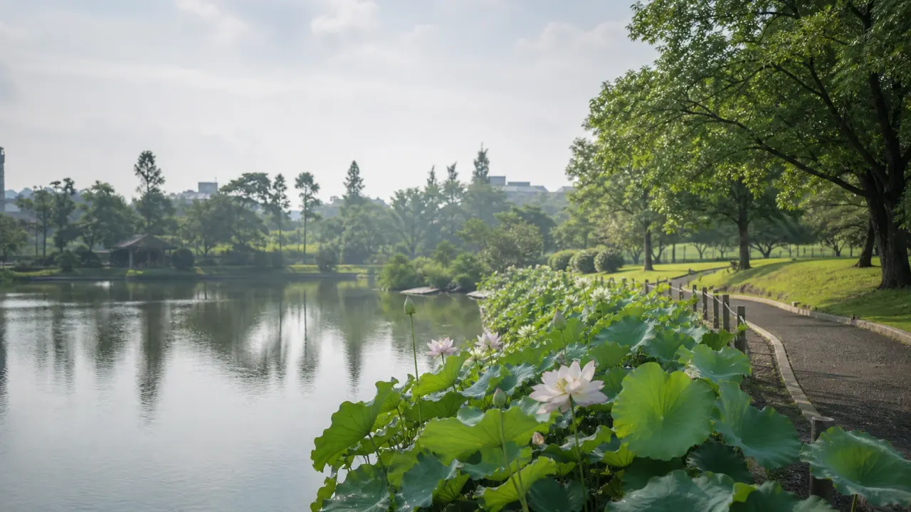 千葉市中央区の千葉公園で、綿打池、大賀ハス、芝庭、園路をゆっくり歩く散歩ガイド。千葉駅から徒歩圏内で、街中の水辺と季節の花を短時間で楽しむ計画をまとめます。