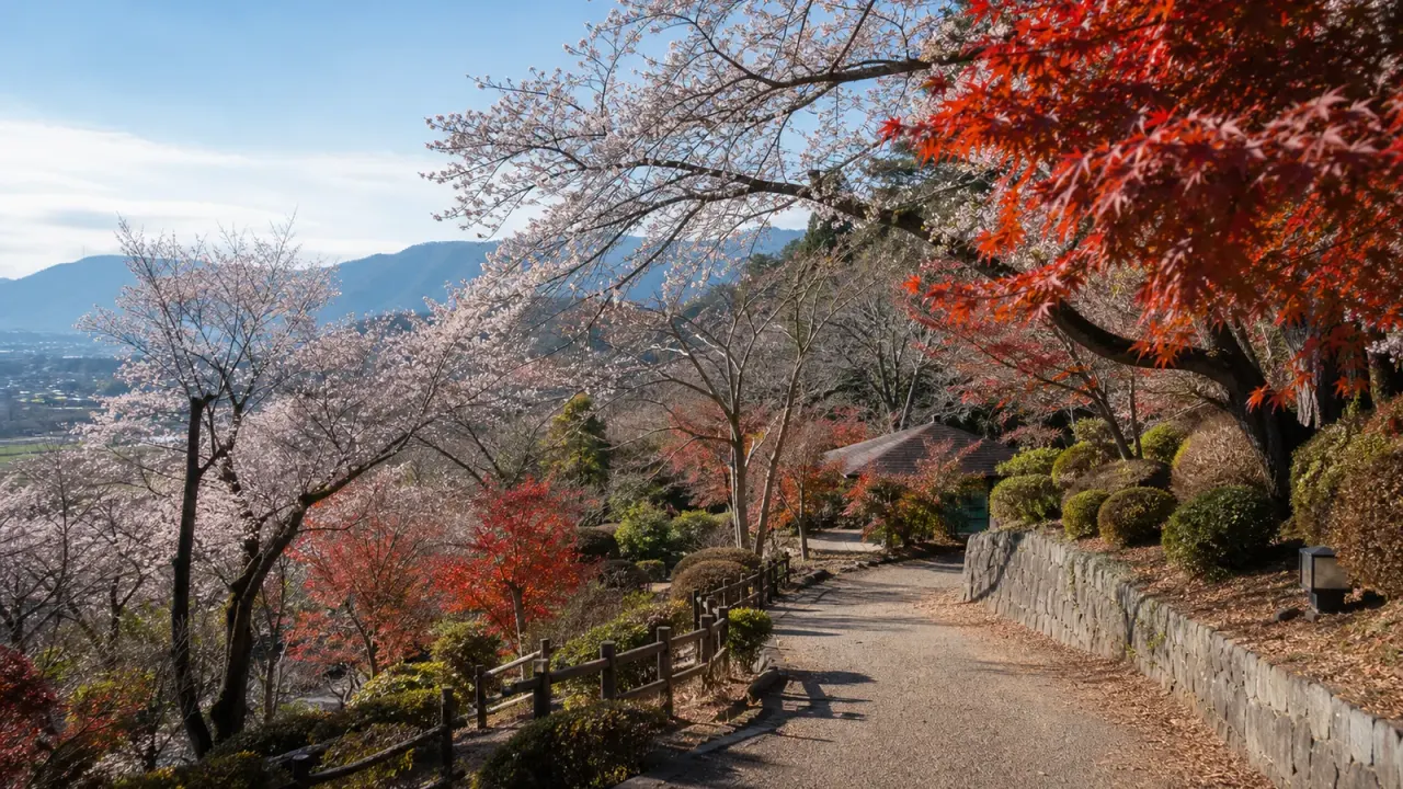 群馬県藤岡市の桜山公園を、冬桜、紅葉、日本庭園、山の眺めを楽しむ散歩先として紹介します。春と秋冬の歩き方、混雑時の注意点もまとめます。