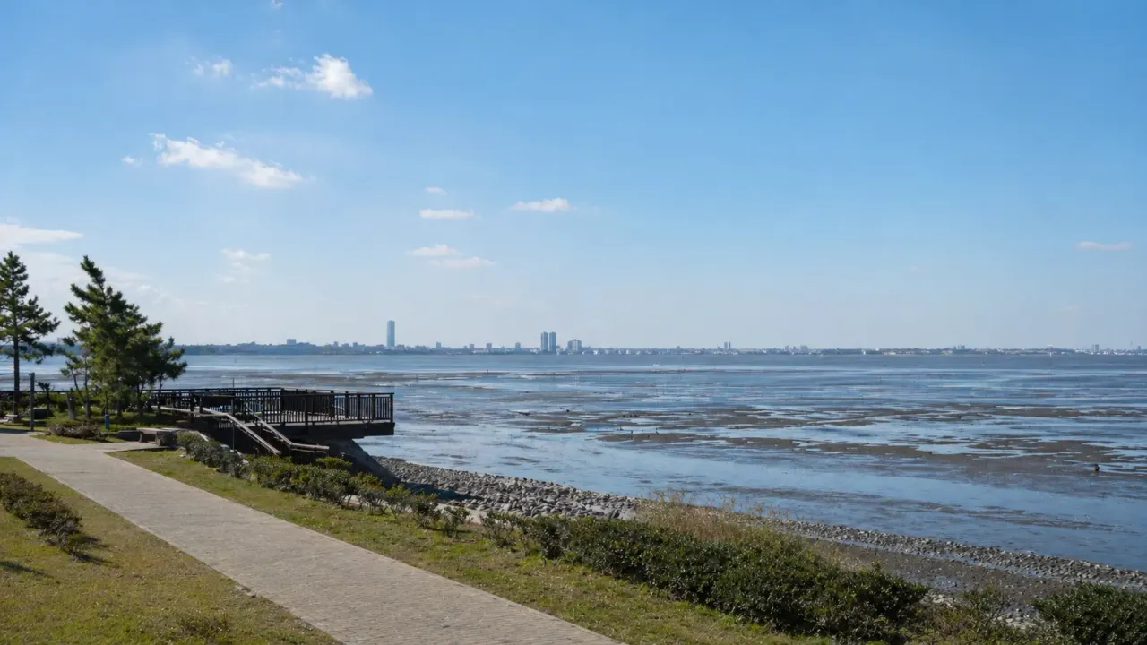 船橋市のふなばし三番瀬海浜公園で、東京湾の干潟、海浜、展望デッキ周辺をゆっくり歩く散歩を紹介。干潮の時間を意識して、海と空の広さを1〜2時間で味わうコースです。