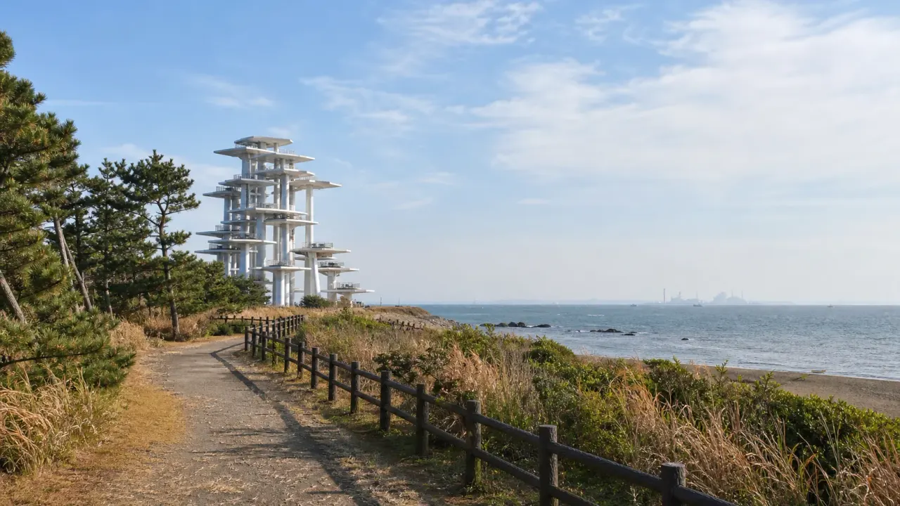 富津市の富津公園で、富津岬、明治百年記念展望塔、松林と海辺をつなぐ散歩を紹介。東京湾を広く眺める日帰りコースとしてまとめます。