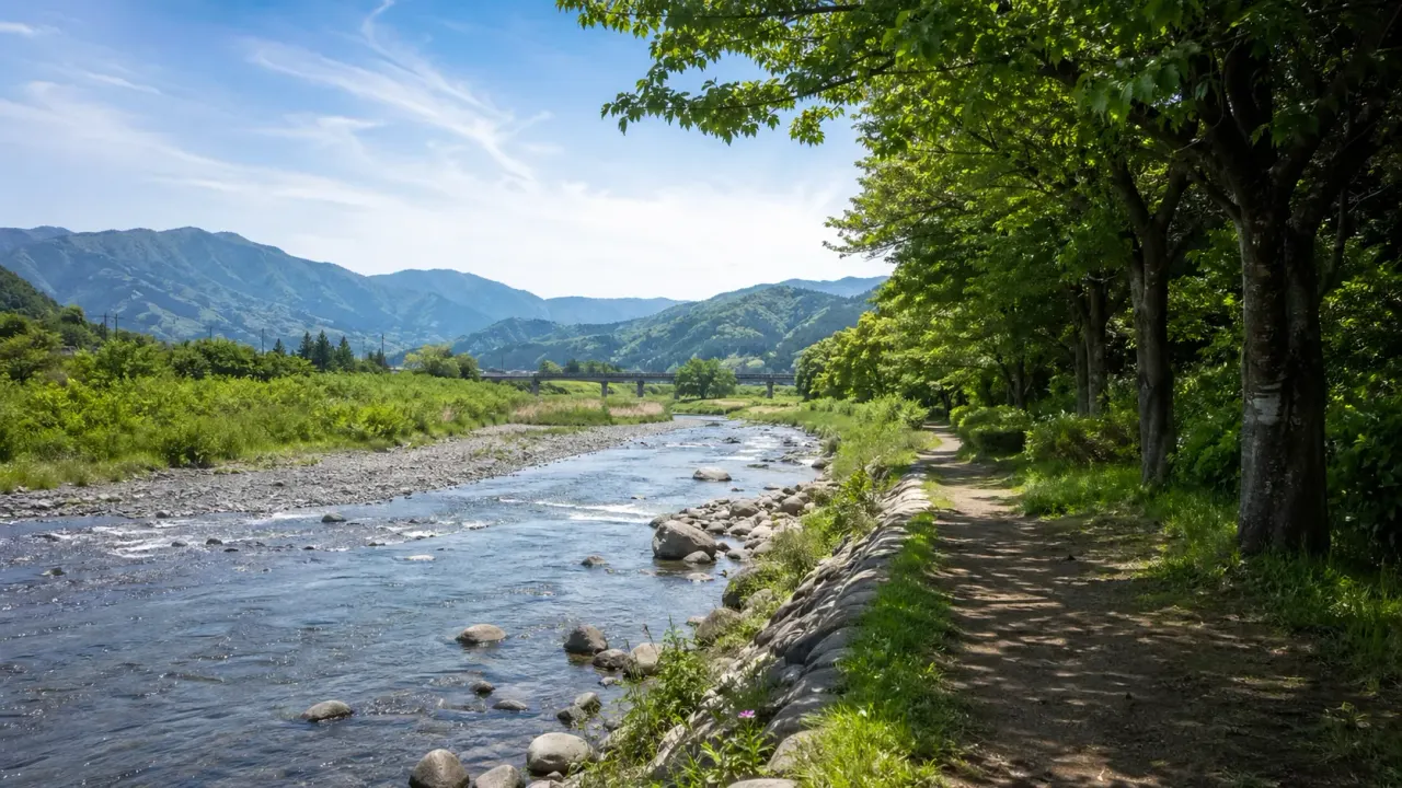 秦野で自然を感じながら歩きたい日に向けて、戸川公園と水無川沿いをつなぐ散歩コースを紹介。2時間前後で無理なく回せる構成です。