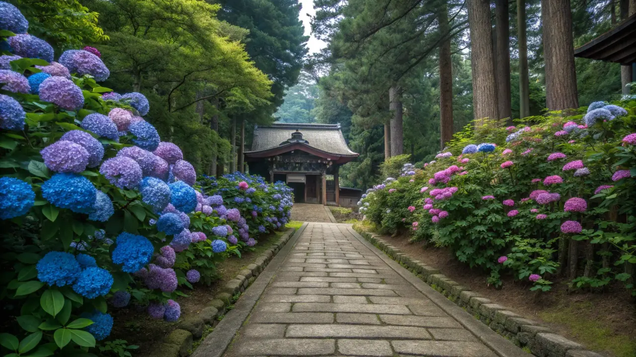 白山神社のあじさい散歩ガイド。約3,000株の見頃時期や開花状況、混雑を避けて自分のペースで楽しむコツを紹介します。