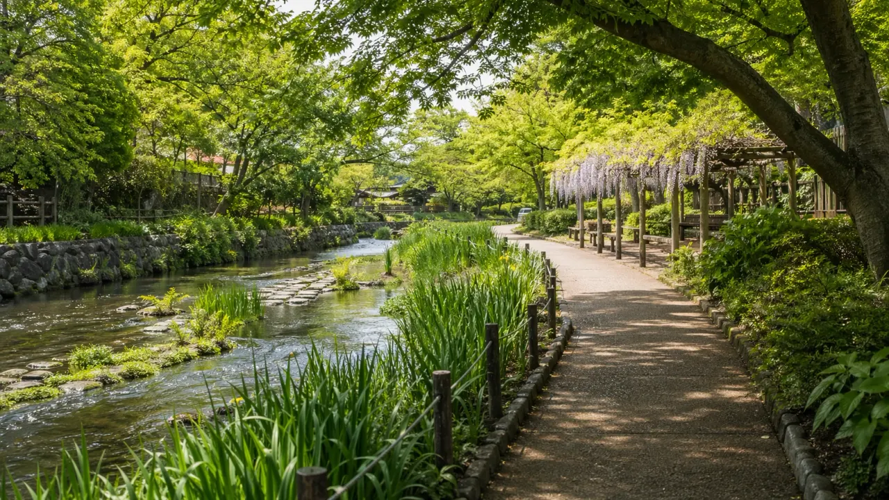 引地川親水公園で、湿性植物園や藤棚、川沿いの遊歩道を静かに歩く散歩を紹介。大庭エリアで水辺に沿って整え直す1時間の使い方をまとめます。