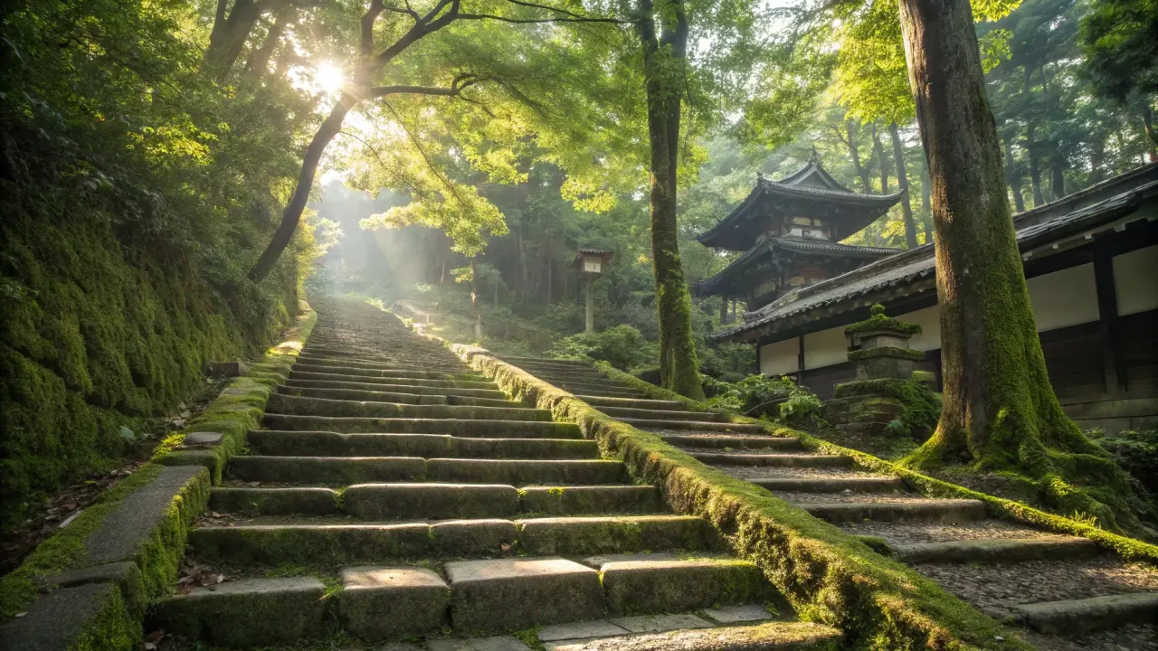池上本門寺の階段（此経難持坂）は96段。名前の由来、登り方の体験から、五重塔・力道山の墓など境内の見どころ、参道のくず餅老舗まで、池上散歩の半日モデルコースを紹介。