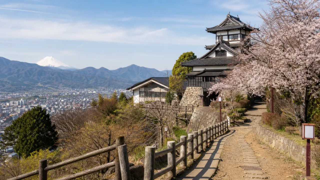 大月市の岩殿山丸山公園と岩殿山ふれあいの館で、展望、桜、白簱史朗写真館、岩殿山の歴史を短時間で味わう散歩を紹介。公式情報をもとに、アクセス、開館時間、歩き方をまとめます。