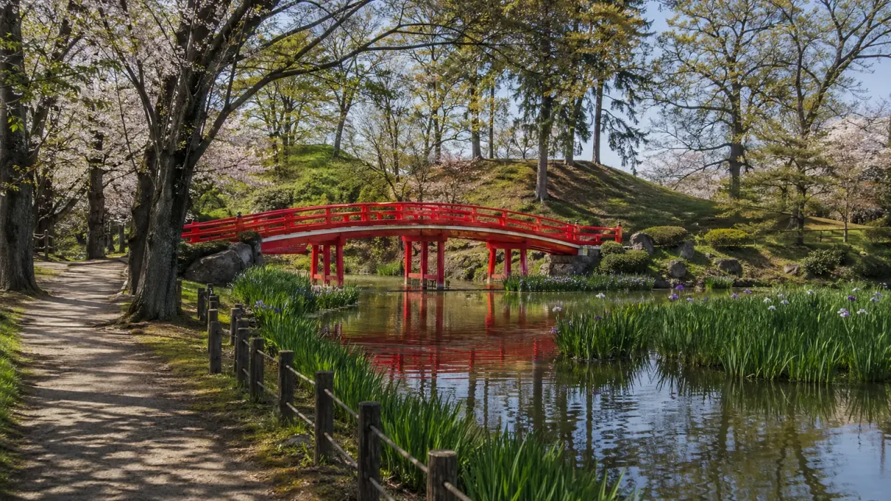 さいたま市岩槻区の岩槻城址公園で、菖蒲池、朱塗りの八ツ橋、城跡の緑をゆっくり歩く散歩記事。岩槻駅からの距離感や春の桜の見方もまとめます。