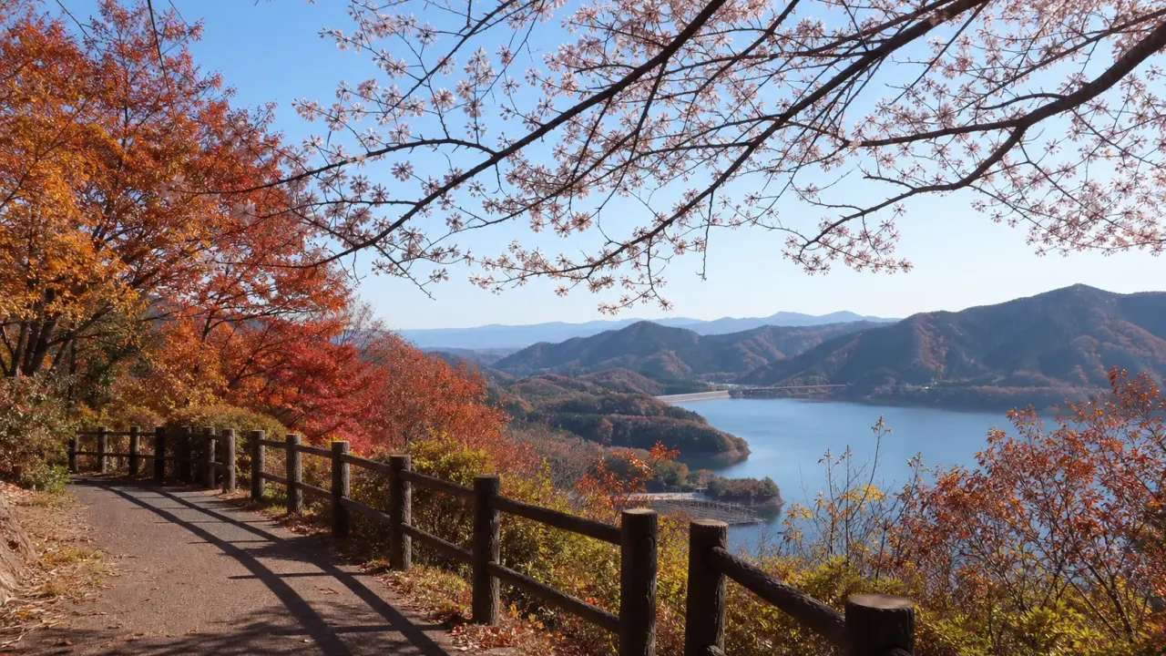 【城峯公園を歩く】冬桜と神流湖の眺めをゆっくり味わう山上散歩