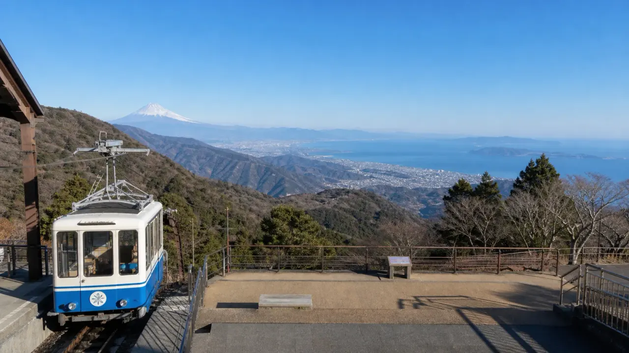 函南町の十国峠パノラマケーブルカーを使う展望散歩ガイド。運行時間、料金、熱海駅からのアクセス、山頂での歩き方、強風時の注意点をまとめます。