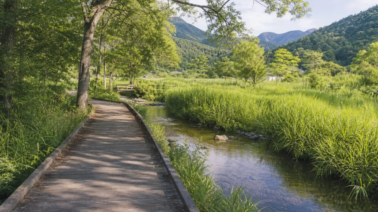 【上三川・磯川緑地公園】木道と水辺を歩く、片道1.4kmのミニハイキング