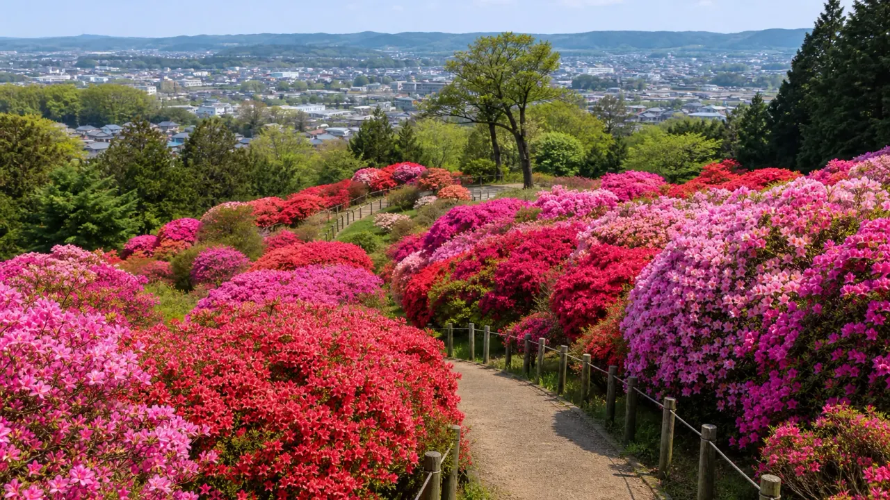 茨城県笠間市の笠間つつじ公園を、つつじの丘と周辺の門前町散歩に分けて楽しむガイド。春の花景色を無理なく見に行く日帰り散歩として紹介します。