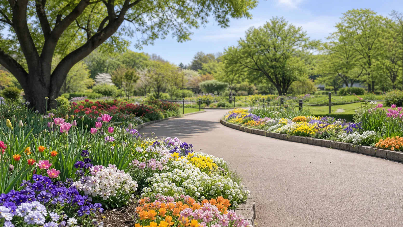 花壇から庭園散歩を始める雰囲気の補助画像