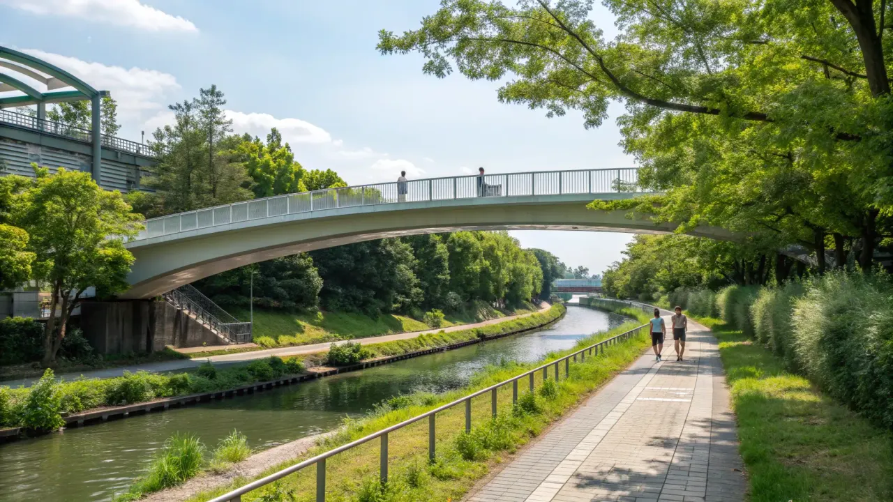 木場公園のおすすめ散歩コース3選を紹介。緑と橋と運河の景色を楽しみながら、運動不足解消と気分転換ができる散歩です。
