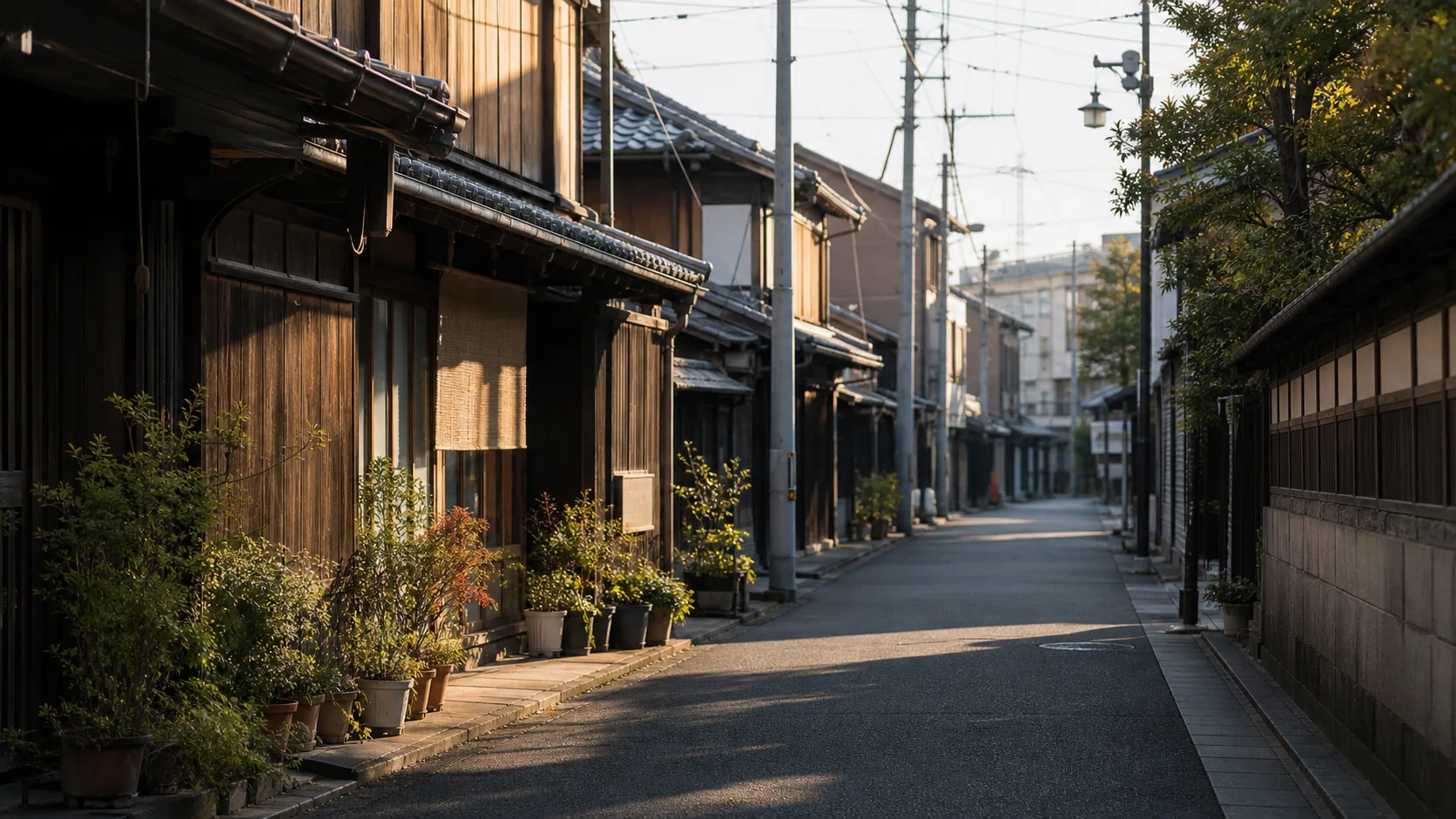 旧東海道沿いの落ち着いた宿場町風の街並みのイメージ
