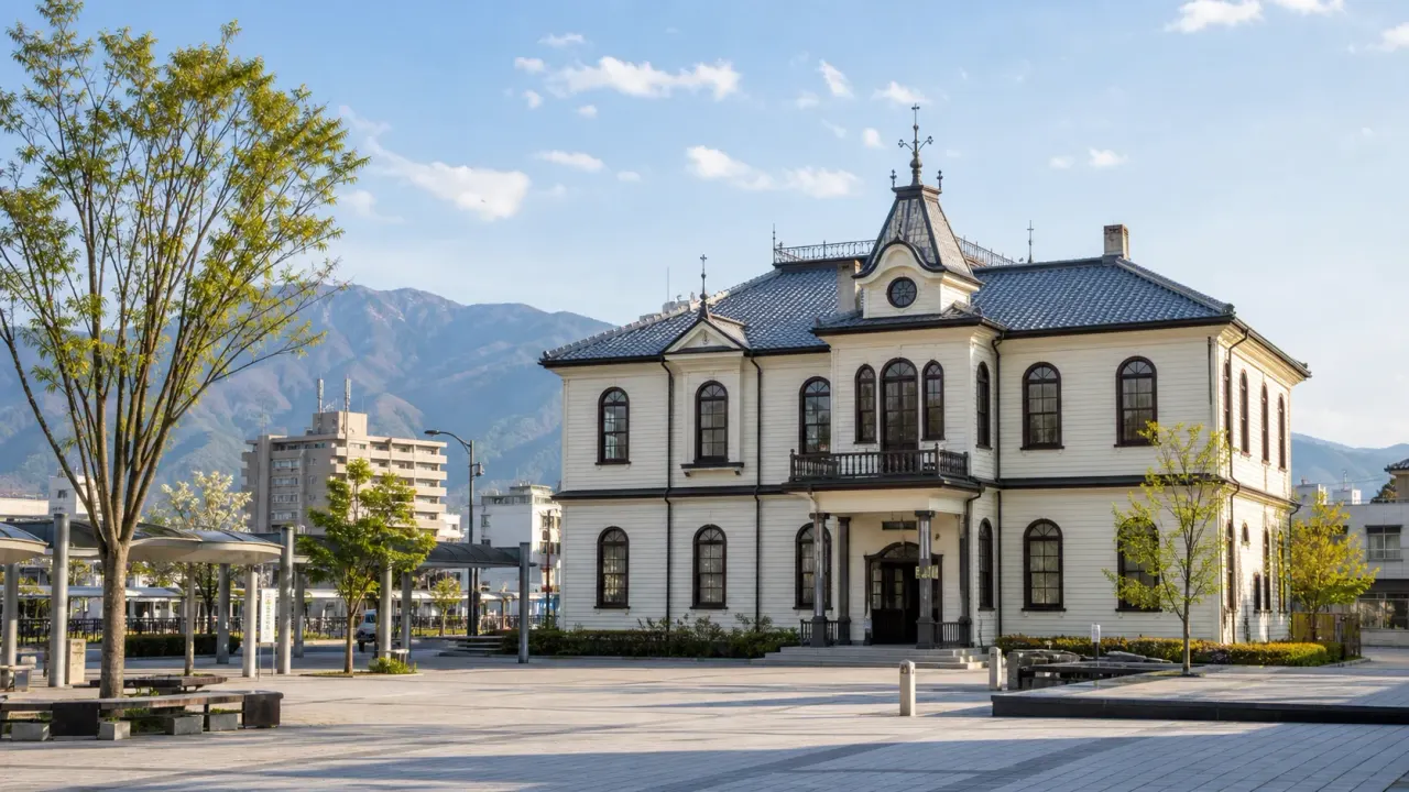 甲府駅北口で、甲府市藤村記念館、よっちゃばれ広場、駅前の山並みを短時間で楽しむ散歩を紹介。公式情報をもとに、開館時間、休館日、アクセス、歩き方をまとめます。