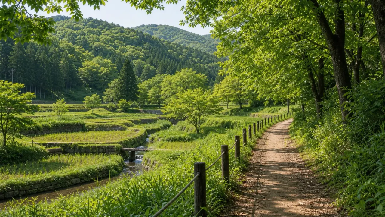 JR武蔵五日市駅から徒歩約25分の都立小峰公園を歩く散歩ガイド。谷戸田、けやき広場、尾根道、展望広場を2〜3時間でめぐる里山コースです。