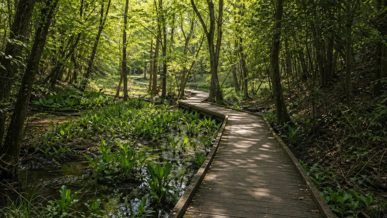 八王子市の小宮公園を、湧き水の流れる谷、木道、雑木林をゆっくり歩く散歩先として紹介。八王子駅からバスで入り、半日で静かに整えるコースをまとめます。