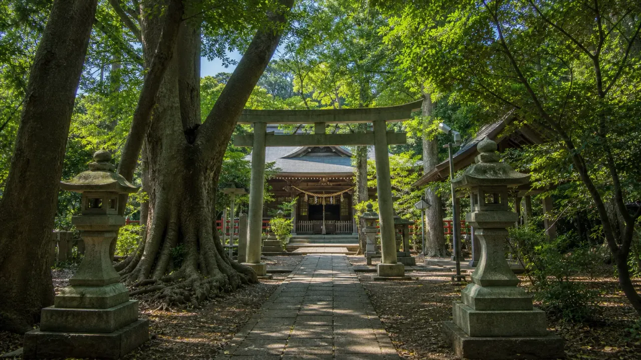藤沢市鵠沼神明の皇大神宮（烏森神社）を、鎮守の森、参道、例大祭の人形山車の歴史と合わせて歩く散歩先として紹介。藤沢駅や本鵠沼方面から立ち寄りやすい神社です。