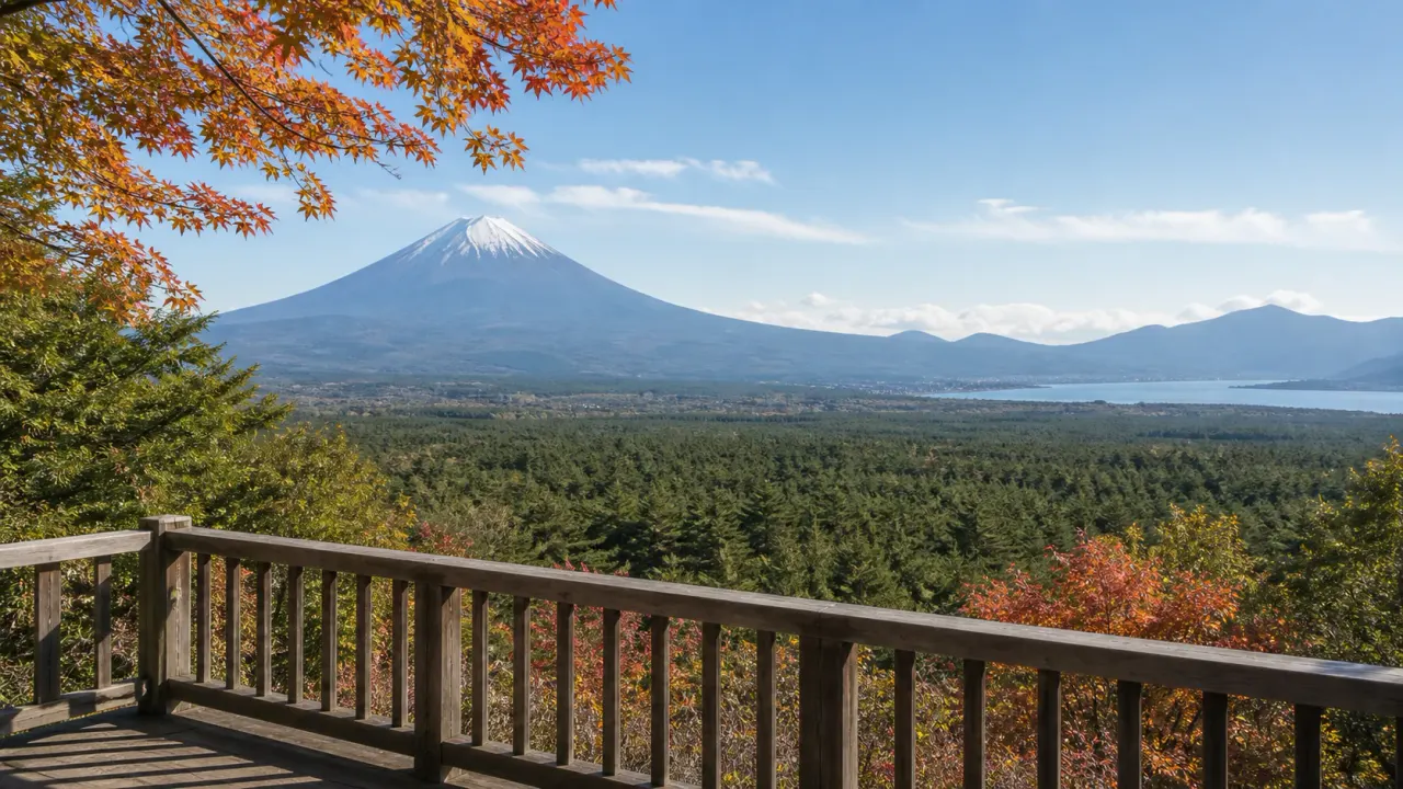 山梨県鳴沢村の紅葉台展望レストハウスを、富士山、青木ヶ原樹海、紅葉台の眺望を短く楽しむ散歩先として整理。営業時間、展望台料金、歩き方、注意点を公式情報をもとにまとめます。