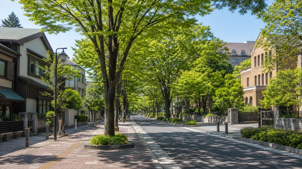 国立駅南口を起点に、旧国立駅舎、大学通り、一橋大学国立キャンパス、さくら通りをつなぐ半日散歩コースを紹介。国立らしい並木と建築、生活に近い横道を無理なく歩けます。