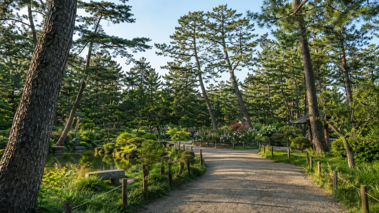 【前橋・敷島公園】松林とばら園をゆっくり歩く、利根川近くの公園さんぽ