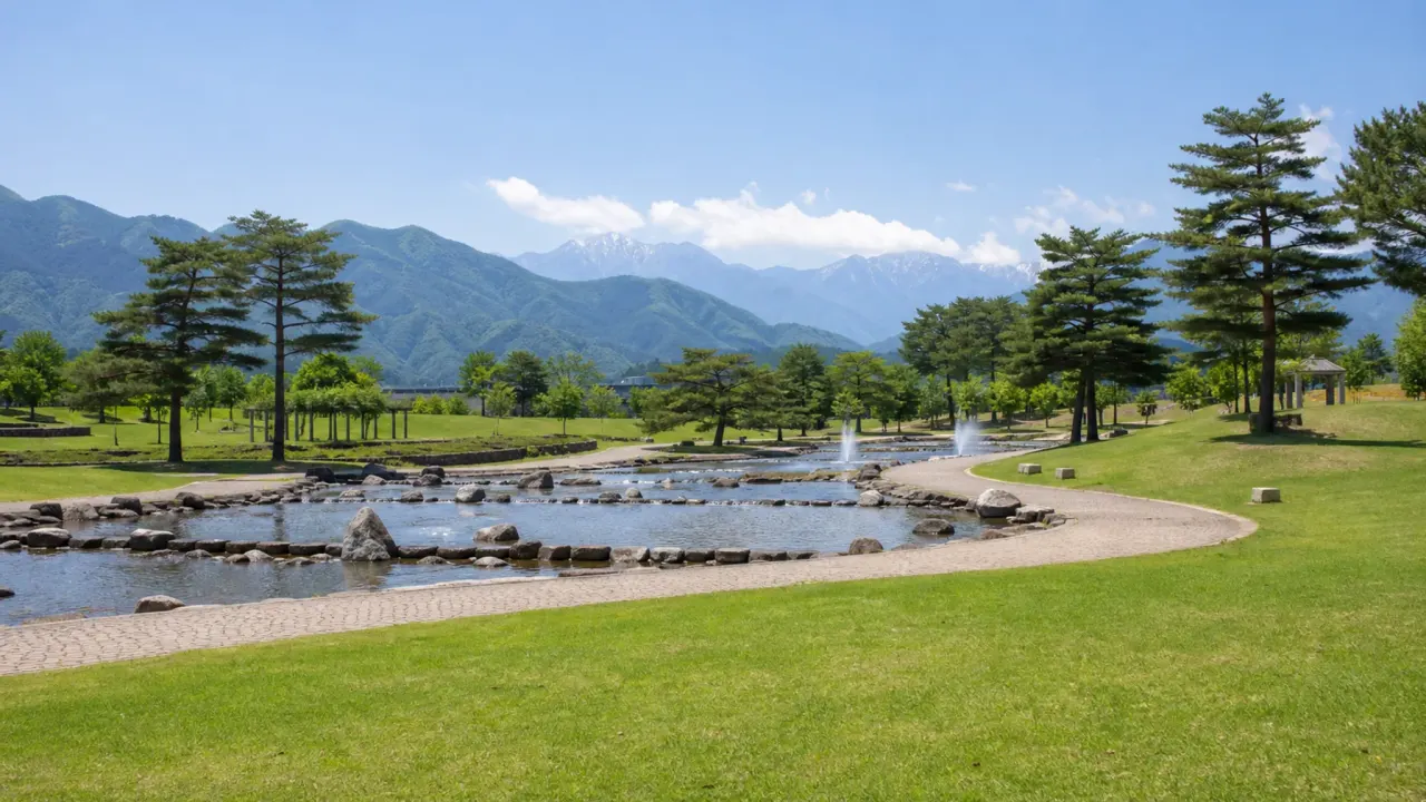 南アルプス市の御勅使南公園で、広い芝生、水辺、園路、赤松林を短時間で楽しむ散歩を紹介。公式情報をもとに、ドライブ途中や子ども連れでも使いやすい歩き方をまとめます。