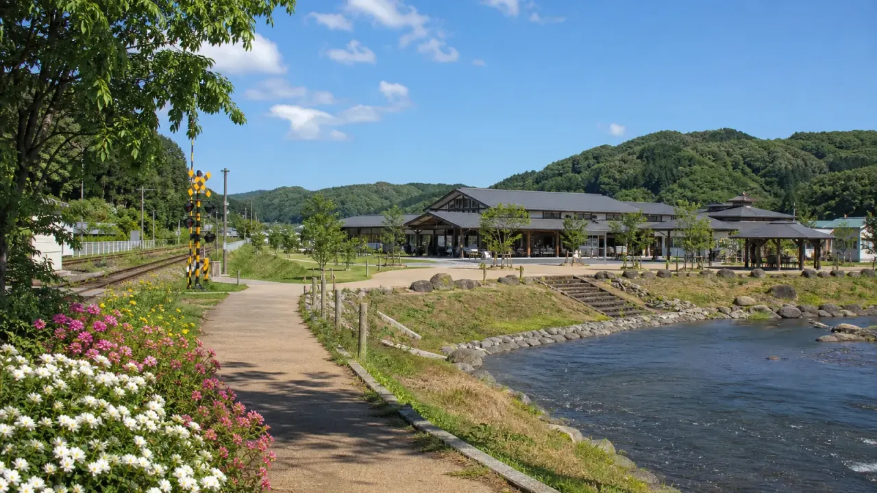 【茂木】道の駅もてぎと十石河川公園を歩く、駅近の川辺と道の駅さんぽ