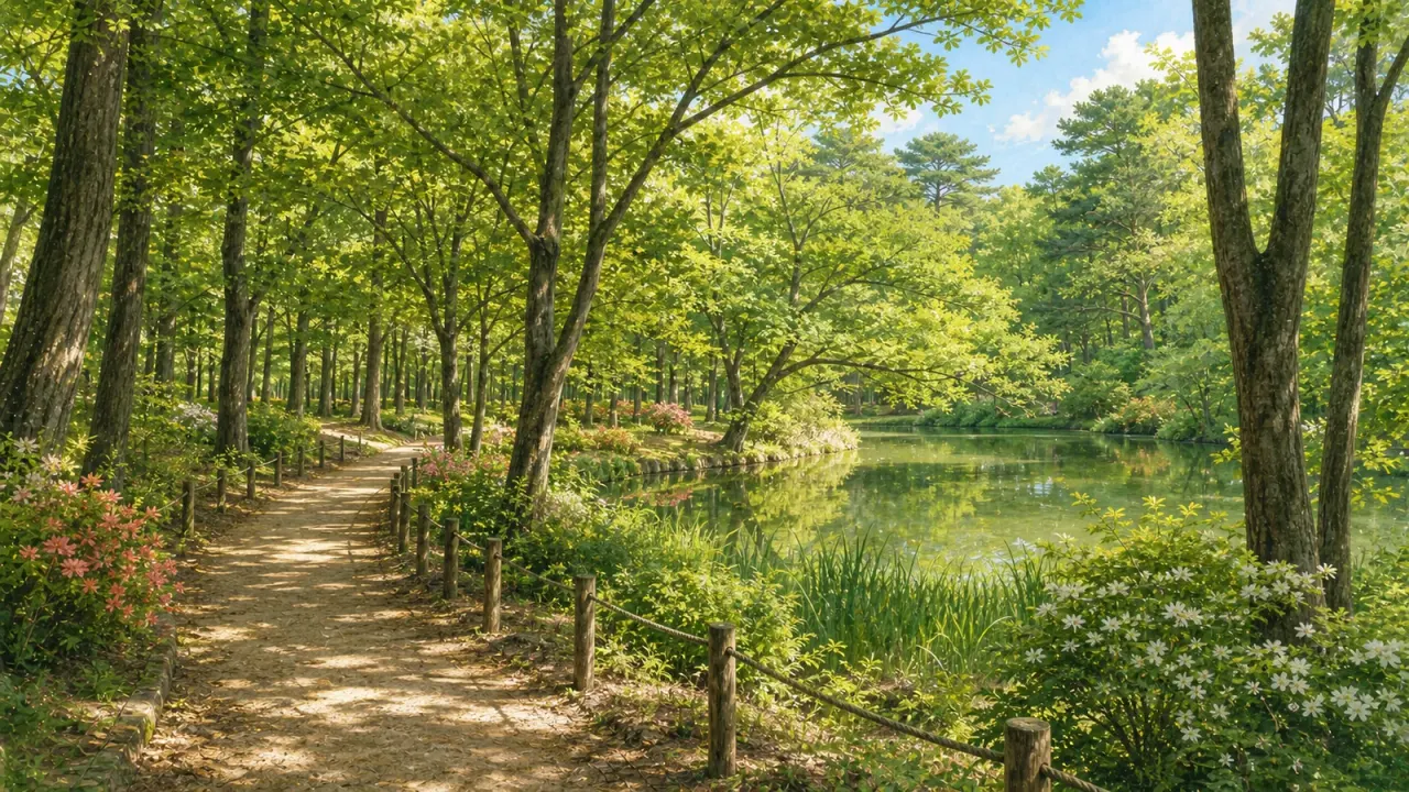 埼玉県滑川町の国営武蔵丘陵森林公園を半日で歩く散歩ガイド。中央口・都市緑化植物園・山田大沼周辺を中心に、広い園内で疲れにくく過ごすコツを紹介します。