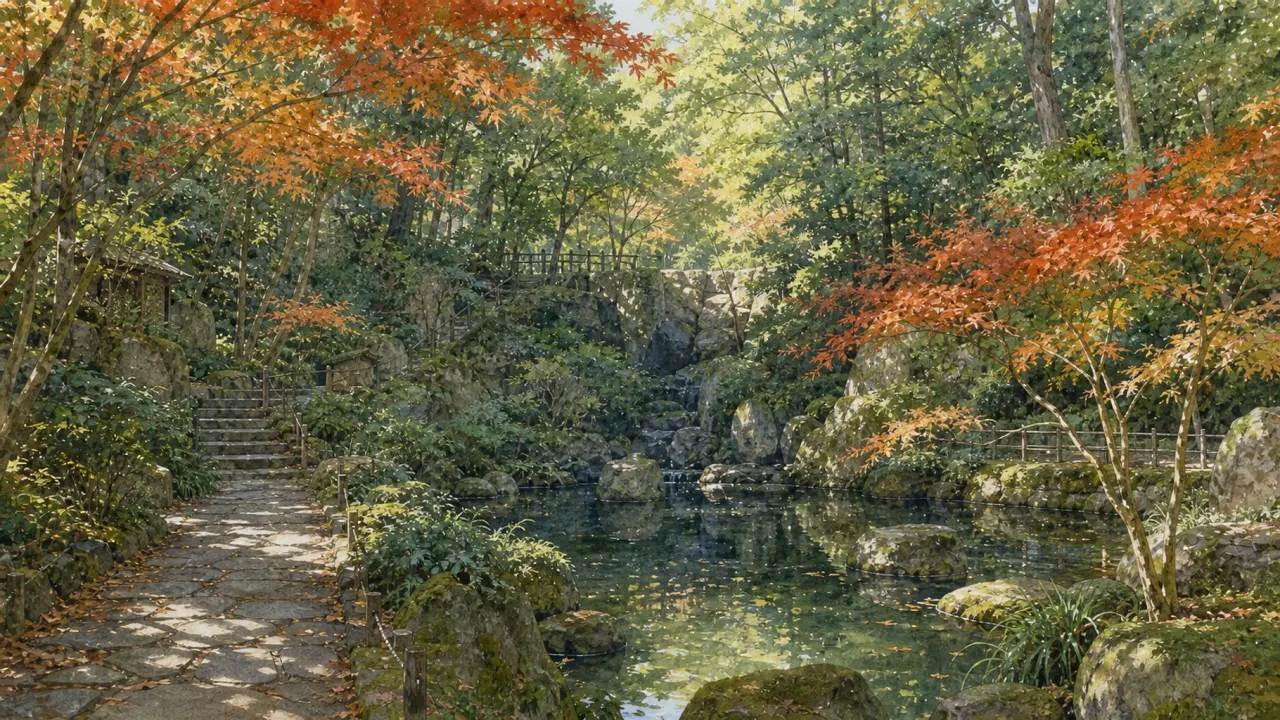 北区王子の名主の滝公園を歩く散歩ガイド。滝の停止期間中でも楽しめる谷地形、回遊式庭園、木陰、紅葉の見どころと訪問前の注意点を整理します。