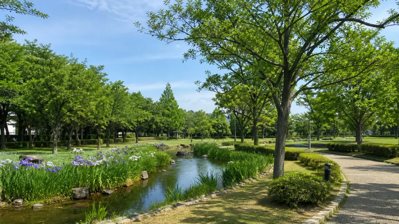 習志野市の香澄公園で、習志野の草原、樹林地、池や流れ、菖蒲池をゆっくり歩く散歩ガイド。新習志野駅から短時間で湾岸の緑地へ入る過ごし方をまとめます。