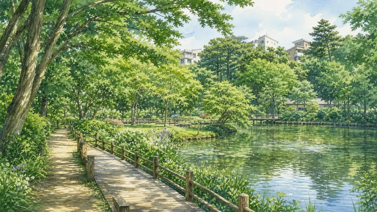 練馬区で散歩したい人向けに、石神井公園、和田堀緑道、武蔵関公園、牧野記念庭園、光が丘公園を整理。池、庭園、緑道、住宅街の落ち着きを楽しむ散歩ガイドです。