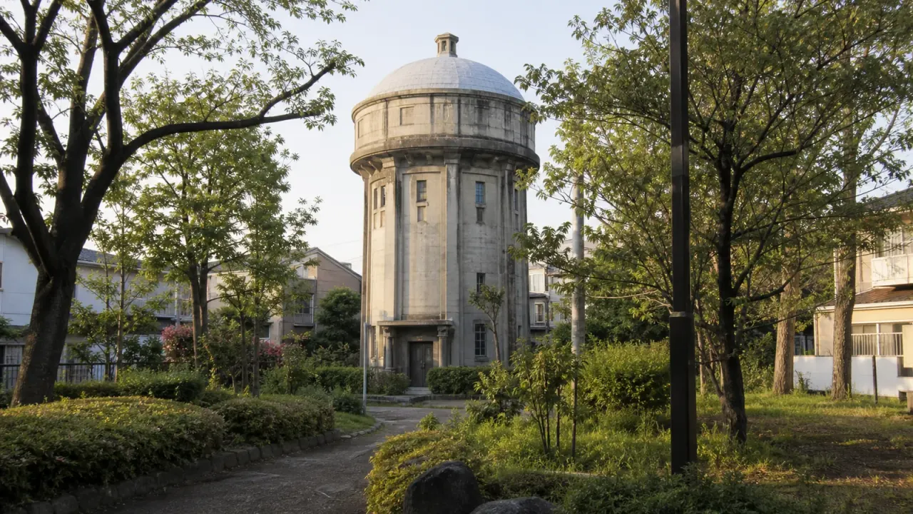 中野区江古田のみずのとう公園に残る旧野方配水塔を紹介。昭和初期の水道インフラと住宅街の風景を味わう、ニッチな単体スポット散歩です。