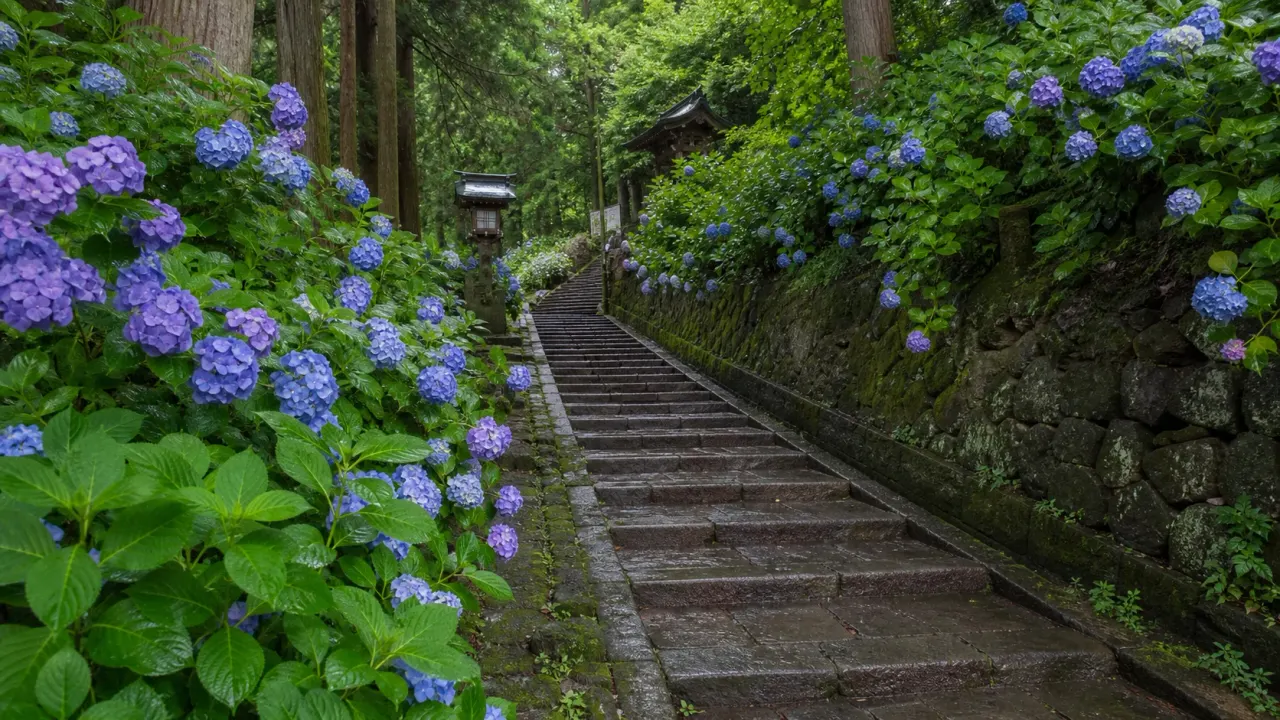 【栃木市・太平山】あじさい坂と太平山神社を歩く、石段と眺めの季節散歩