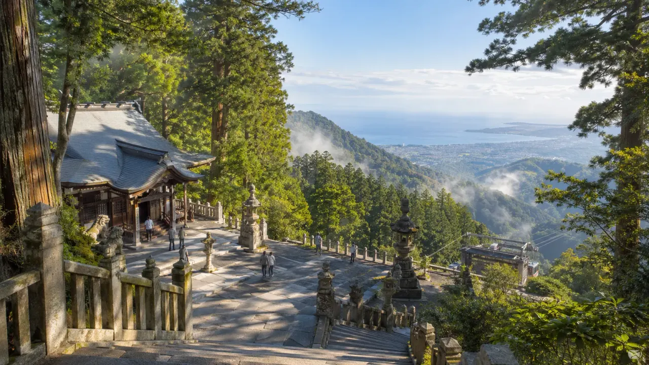 伊勢原の大山阿夫利神社 下社を、山上の散歩先として紹介。大山ケーブルカーを使い、石段、社殿、相模湾方面の眺めを無理なく味わう半日の歩き方をまとめます。