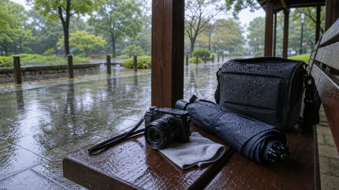 雨の日のカメラ散歩は何を持つ?濡らさず歩く持ち物と撮り方