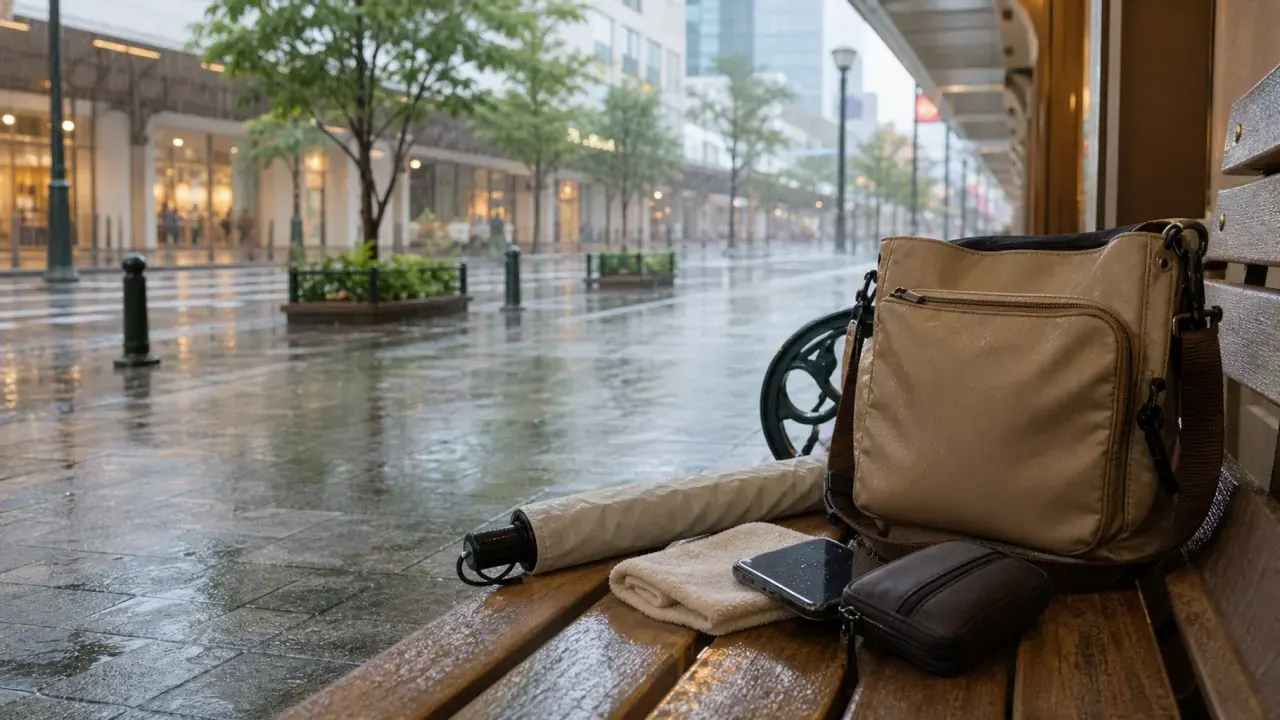 雨の日散歩のバッグは何を選ぶ?濡れにくい持ち物と街歩きの考え方