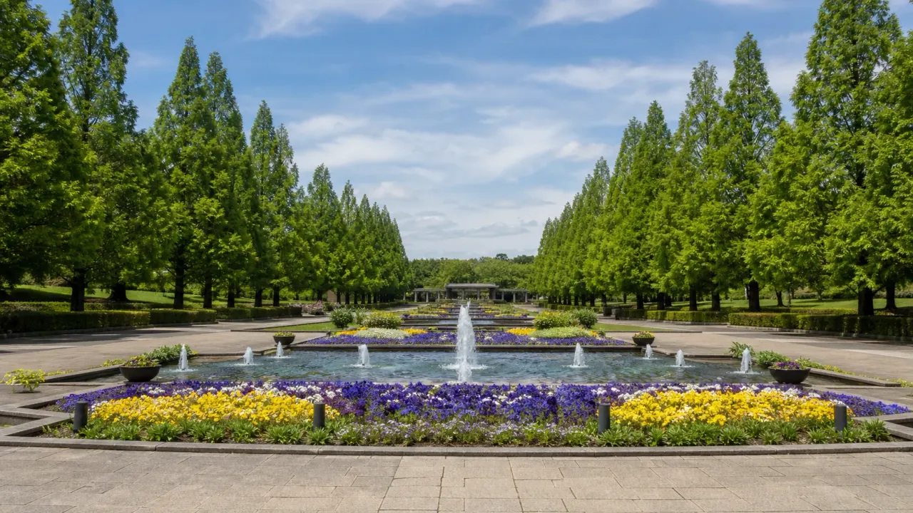 相模原市南区の県立相模原公園で、噴水広場、メタセコイア並木、水無月園、芝生広場を中心に歩く花と緑の散歩を紹介。相模原麻溝公園と合わせやすい回り方もまとめます。