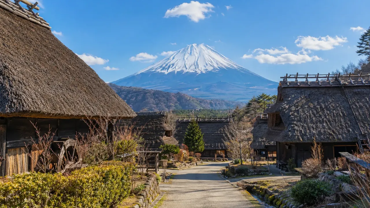 【西湖いやしの里根場】茅葺き集落と富士山を歩く、富士五湖の里山さんぽ