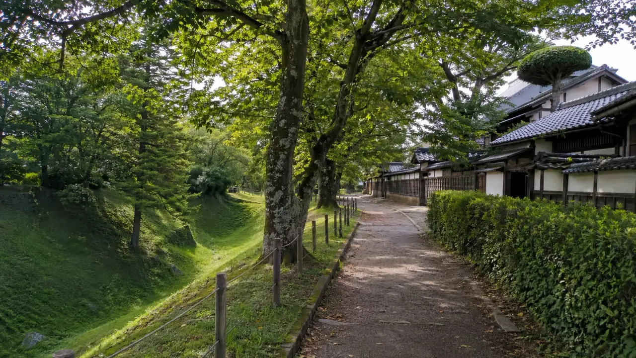 佐倉市の佐倉城址公園と佐倉武家屋敷をつなぐ歴史散歩を紹介。空堀や土塁の残る公園、土塁と生垣の通り、江戸後期の武家住宅を半日で歩くコースです。