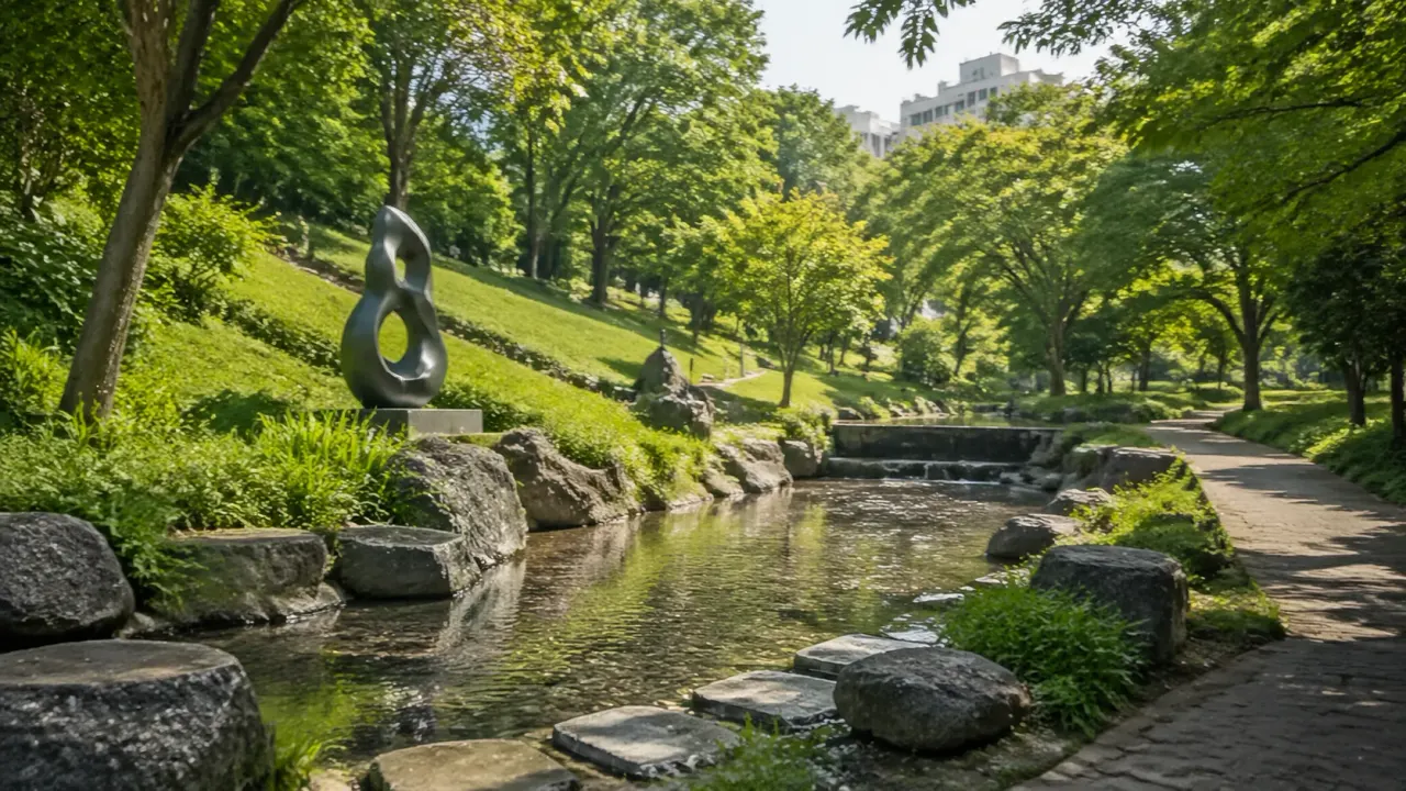芹ヶ谷公園で静かに歩ける1時間散歩を紹介。町田駅から徒歩圏で入れる谷の公園の見どころ、水辺と彫刻を味わう歩き方、基本情報をまとめます。