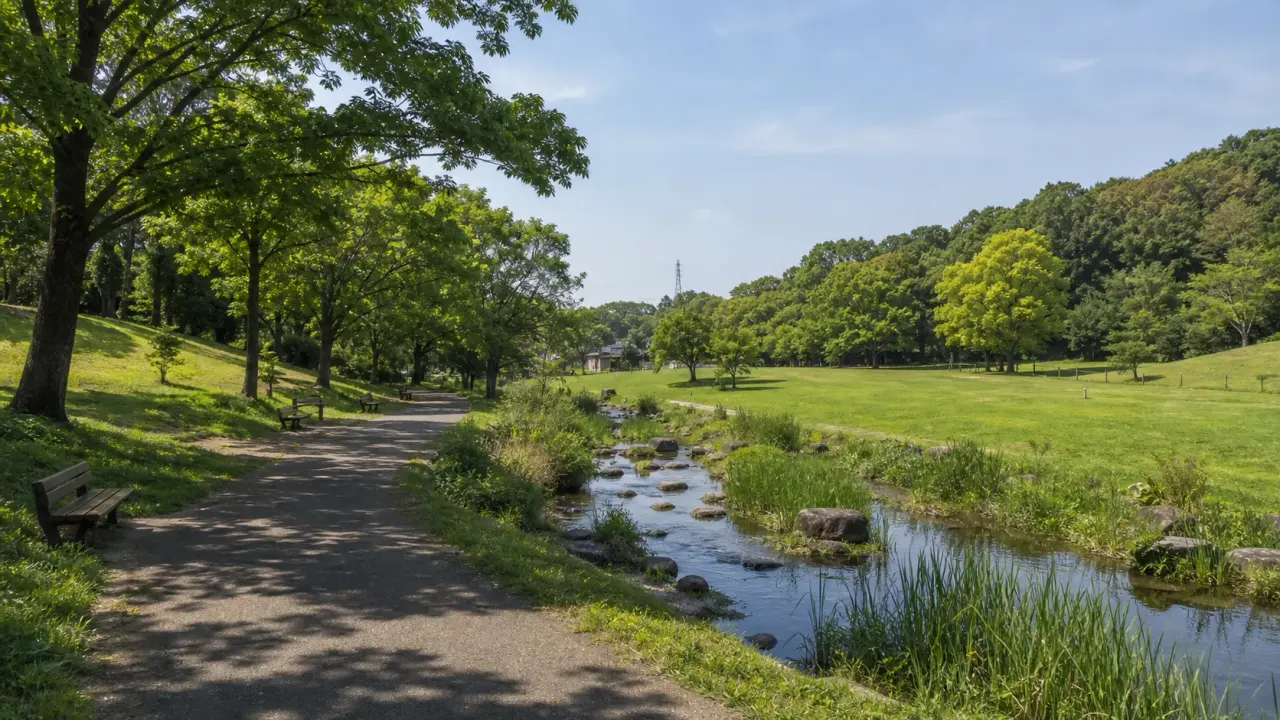 座間市の芹沢公園で、芝生広場、せせらぎ、木陰をゆっくり歩く公園散歩を紹介。相武台前駅・さがみ野駅方面から訪れやすい1〜2時間の回り方をまとめます。