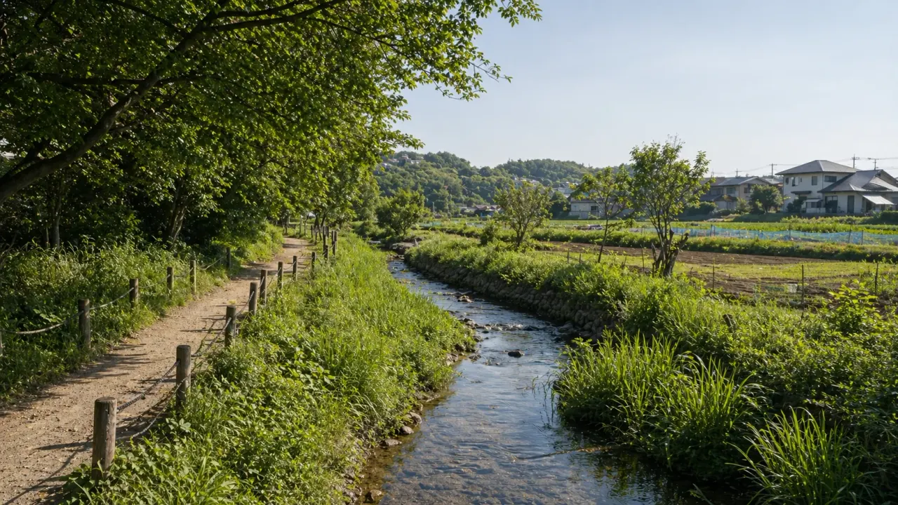 横浜市瀬谷区の瀬谷町小川アメニティで、和泉川の源流と田園風景を静かに味わう散歩を紹介。瀬谷市民の森から流れる小川を、短時間で落ち着いて歩く使い方をまとめます。