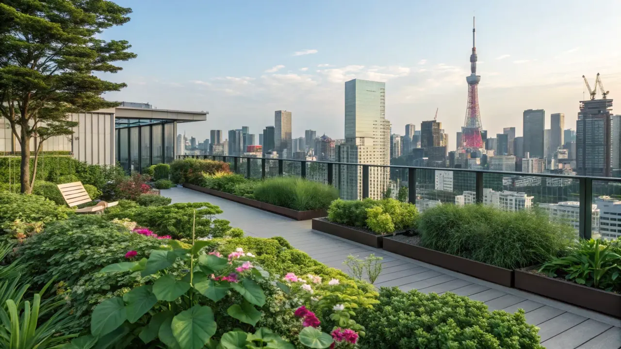 渋谷マークシティ4階の屋上庭園スカイガーデンの魅力を紹介。駅直結で混雑とは無縁の植栽に囲まれたテラス席で、静かに思考を整理できる穴場スポットです。