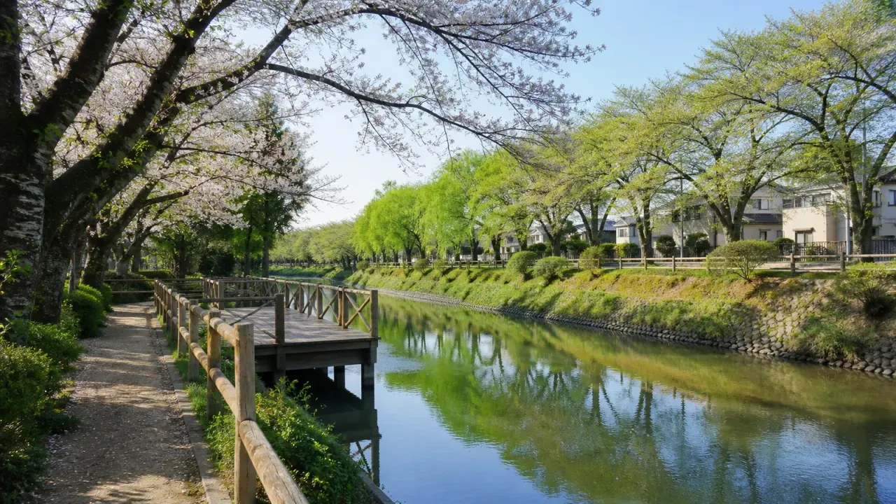 埼玉県志木市のいろは親水公園を、新河岸川沿いの水辺散歩として歩く記事。さくらのこみち、こもれびのこみち、デッキ、広場をつなぎ、短時間で水辺に気分を切り替えるコツを紹介します。